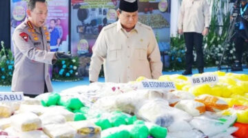 Presiden Prabowo Hadir Langsung Dalam Pemusnahan Barang Bukti 214,48 Ton Narkoba di Mabes Polri